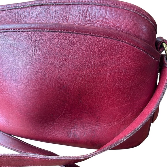 COACH 9976 Vintage Old Red Leather Hobo Shoulder Bag USA Money Western 90's Med - Picture 15 of 16